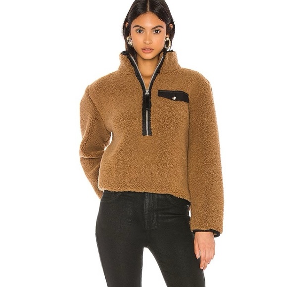 Pistola Zoey pullover XS women's sherpa fleece cream combo thick animal print - Picture 3 of 15